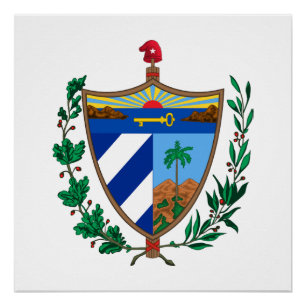 Poster Armoiries de Cuba symbole emblème drapeau du pays