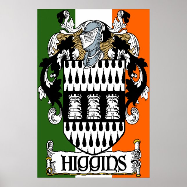 Poster Armoiries de Higgins Drapeau irlandais Imprimer (Devant)