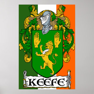 Poster Armoiries de Keefe Drapeau irlandais Imprimer