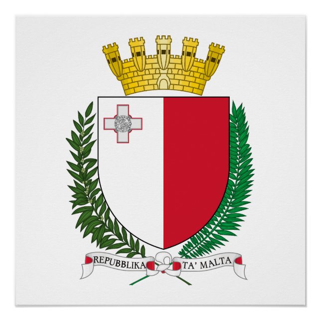 Poster armoiries de Malte symbole emblème drapeau (Devant)