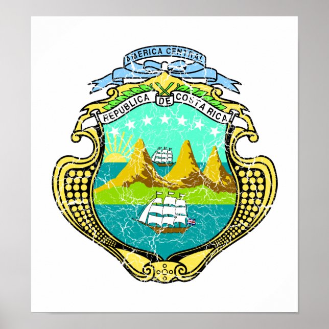 Poster Armoiries Du Costa Rica (Devant)