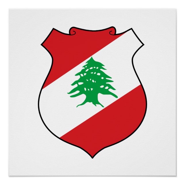 Poster armoiries du pays Liban symbole emblème drapeau (Devant)