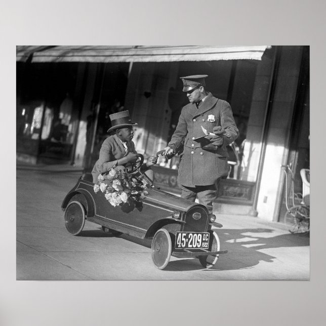 Poster Arrêt de la circulation automobile à pédales, 1922 (Devant)