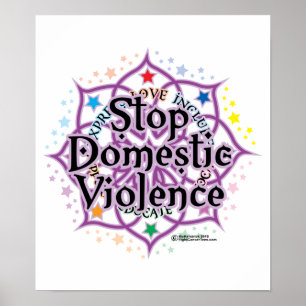 Poster Arrêtez la violence familiale Lotus