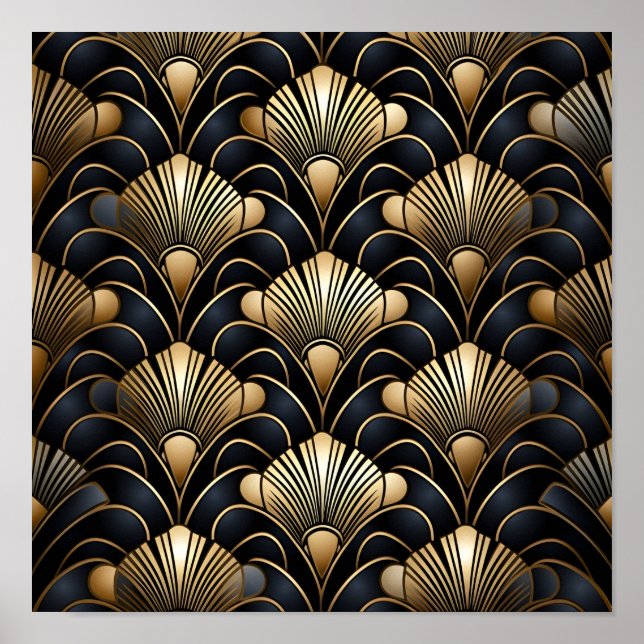 Poster arrière - plan art déco sans couture (Devant)