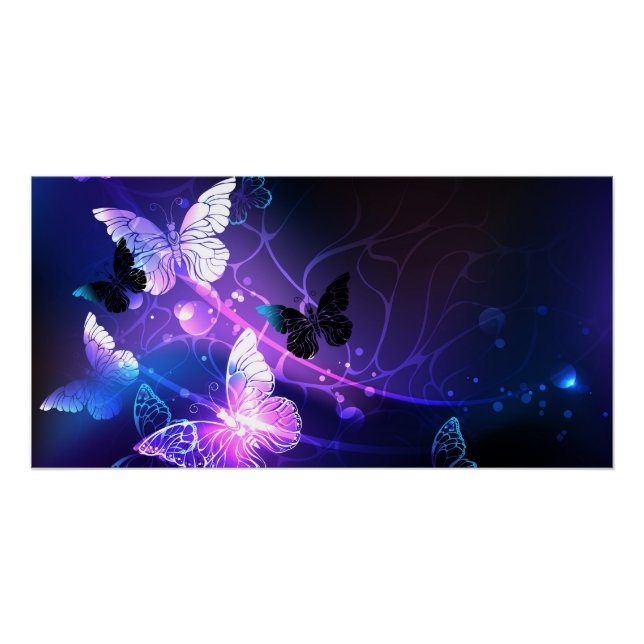 Poster Arrière - plan avec papillons de nuit (Devant)