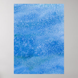 Poster Arrière - plan bleu d'aquarelle