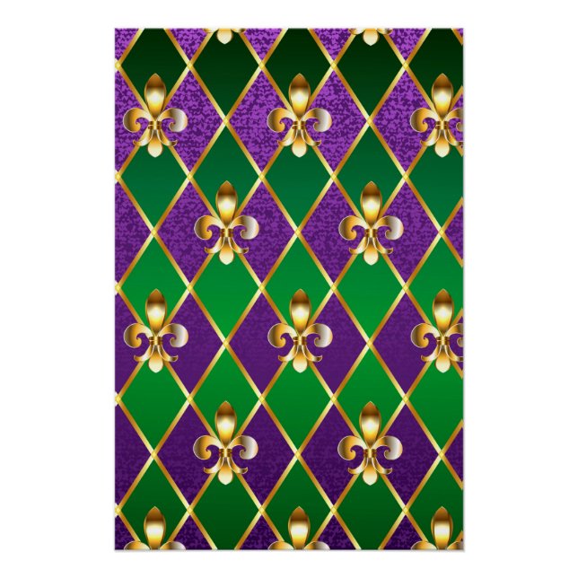 Poster Arrière - plan de bijoux Mardi Gras (Devant)