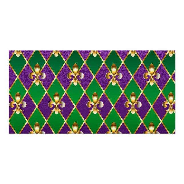 Poster Arrière - plan de bijoux Mardi Gras (Devant)