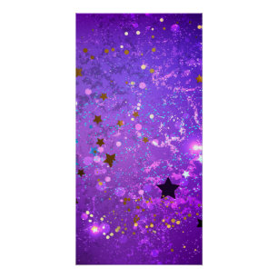 Poster Arrière - plan de feuille violet avec étoiles