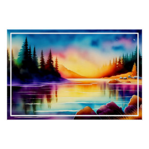 Poster Arrière - plan D'Été Avec Palmiers-56790