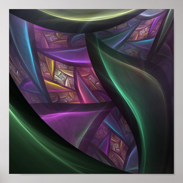 Poster Arrière - plan fractal Abstrait (Devant)