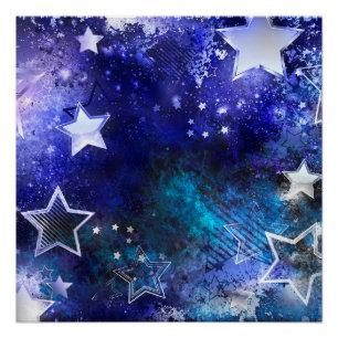 Poster Arrière - plan spatial avec étoiles