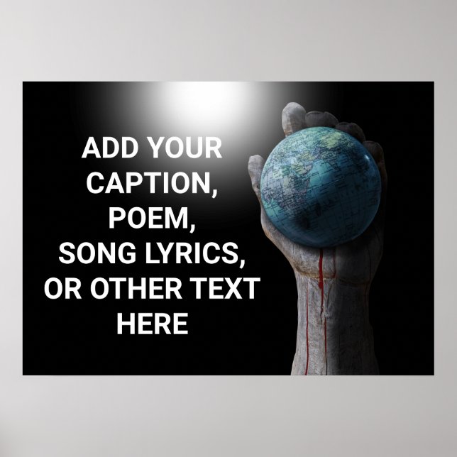 Poster Arrière - plan tenir main Globe (Devant)