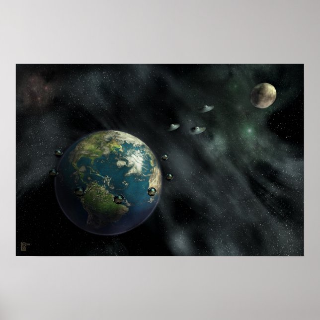 Poster Arrivée - sci fi, espace, terre, (Devant)