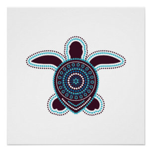Poster Art aborigène australien Tortue