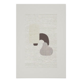 Poster Art abstrait beige