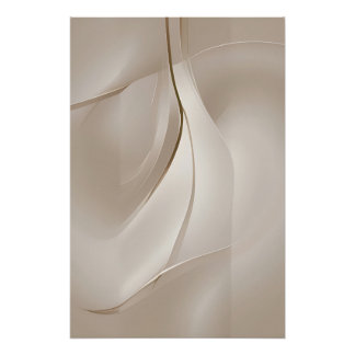 Poster Art abstrait beige contemporain