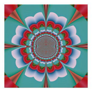Poster Art abstrait de mandala psychédélique rétro