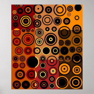 Poster Art abstrait de rétros années '50 colorées