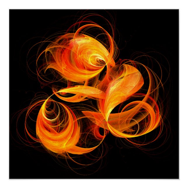 Poster Art Abstrait Fireball (Devant)