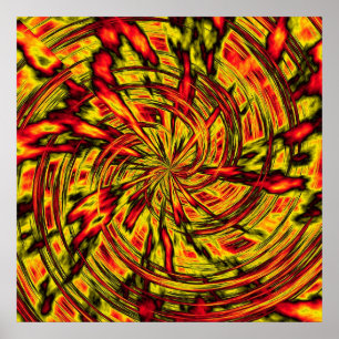 Poster art abstrait psychédélique