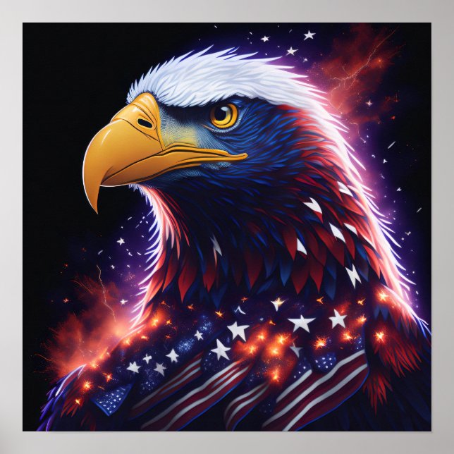 Poster Art Aigle patriotique (Devant)