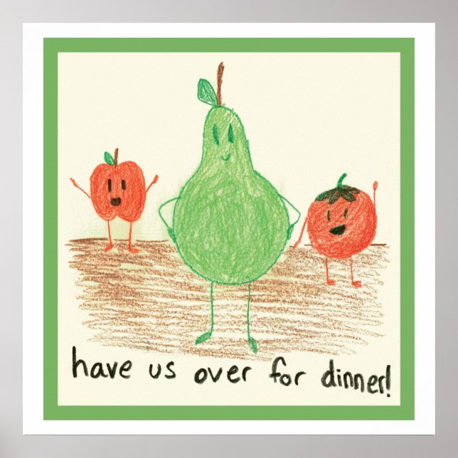 Poster Art alimentaire pour enfants, vert (Devant)