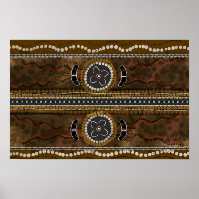 Poster Art autochtone Canvas - cueillette de nourriture p (Devant)