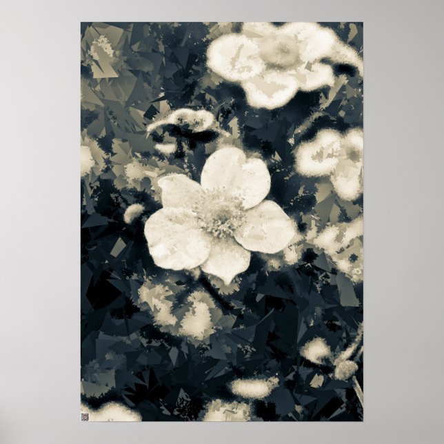 Poster Art botanique de la fleur d'anémone lunatique (Devant)
