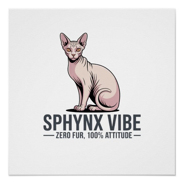 Poster Art Chat Sphynx sous la Lumière du Soleil (Devant)
