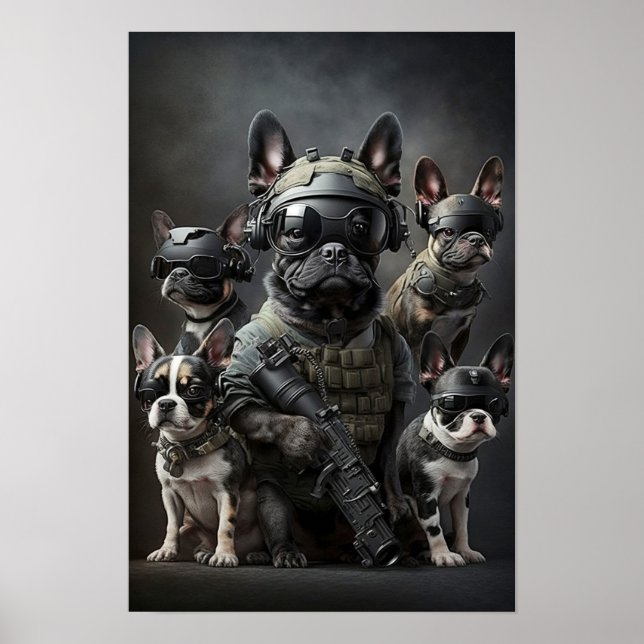 Poster Art Chiens militaires (Devant)