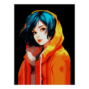 Poster Art créatif d'anime mural   Filles 07