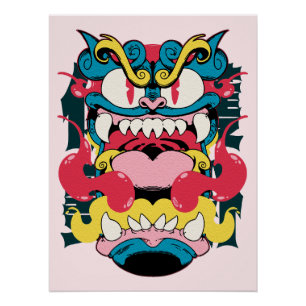 Poster Art créatif d'anime mural   Masque du Diable 06