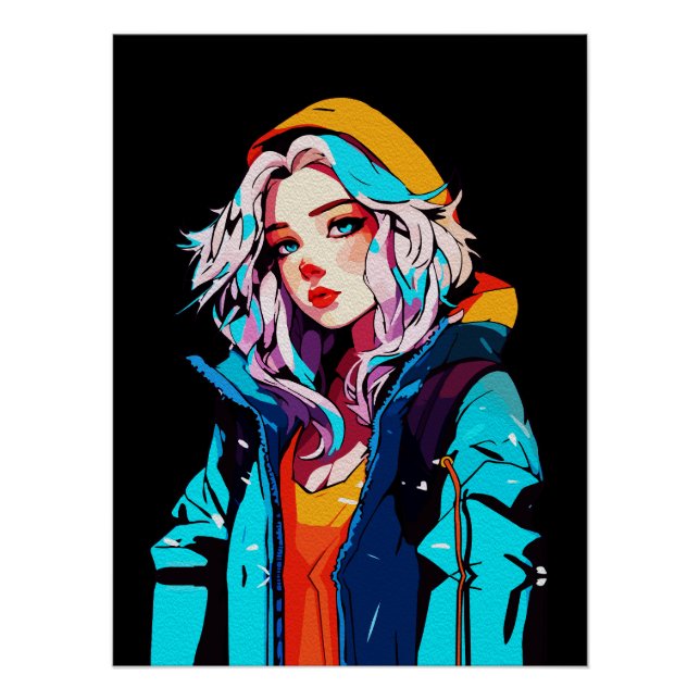 Poster Art créatif d'anime pour mur | Filles 10 (Devant)