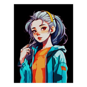 Poster Art créatif d'anime pour mur Filles 12