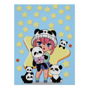 Poster Art créatif d'anime pour mur Filles 19