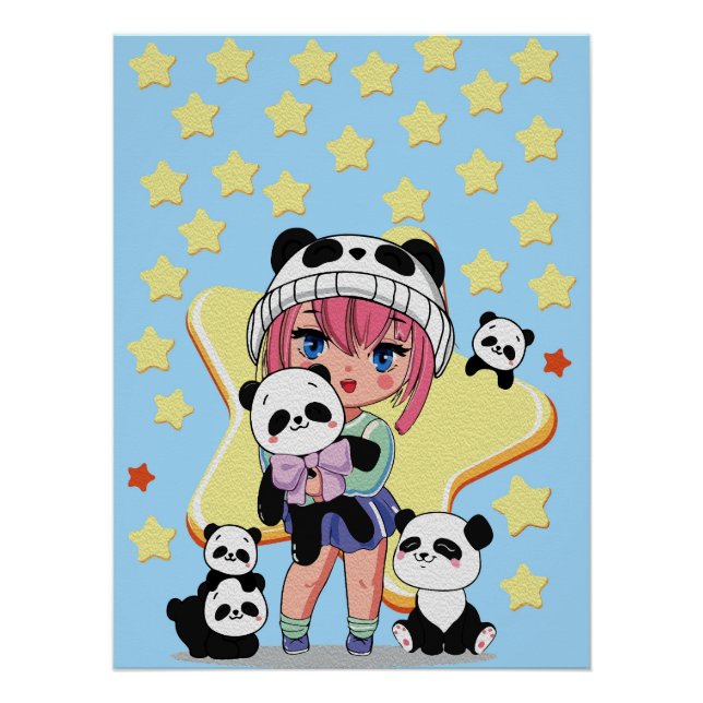 Poster Art créatif d'anime pour mur | Filles 19 (Devant)
