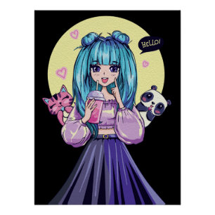 Poster Art créatif d'anime pour mur   Filles 20