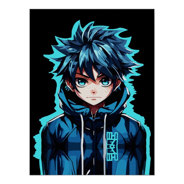 Poster Art créatif d'anime pour mur | Garçons 09 (Devant)