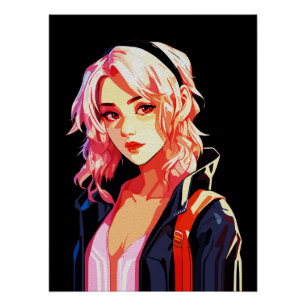 Poster Art créatif d'anime sur les murs Filles 13