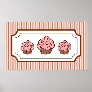Poster Art Cupcakes rose