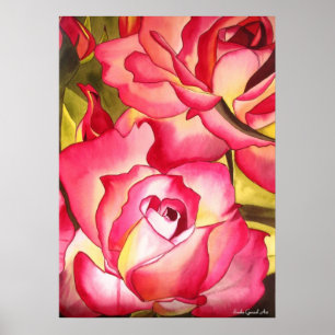 Poster Art d'aquarelle de rose de rose de Hannah Gordon