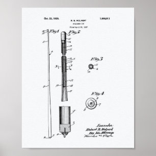 Poster Art de brevet de la queue 1928 de billard - livre