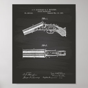 Poster Art de brevet de l'arme à feu 1883 de chargement
