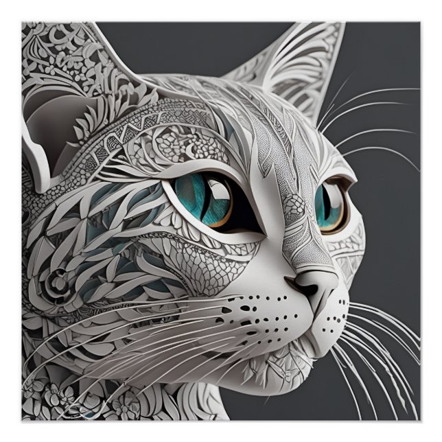 Poster art de chat de gustav klimt (Devant)