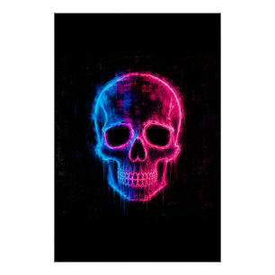 Poster Art de crâne au néon