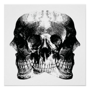 Poster Art de crâne gothique sombre