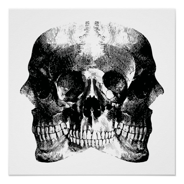 Poster Art de crâne gothique sombre (Devant)
