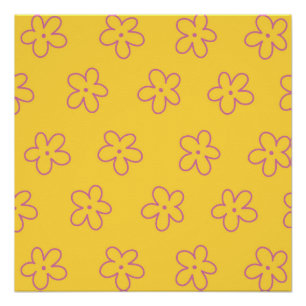 Poster Art de fleur sauvage audacieux jaune Y2K vibrant d